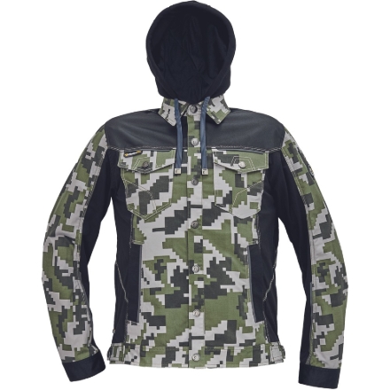 Obrázek Cerva NEURUM CAMOUFLAGE Pracovní bunda s kapucí olivová