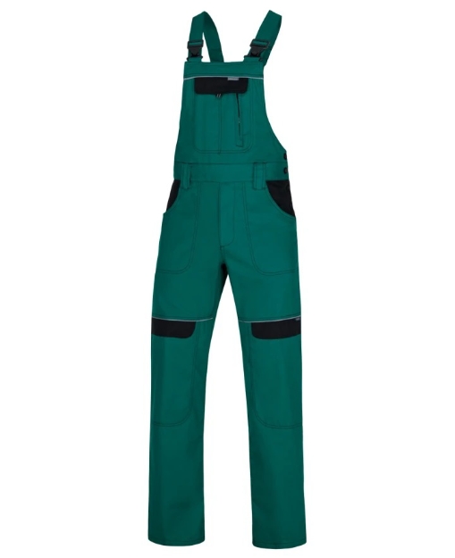 Obrázek z ARDON®COOL TREND Pracovní kalhoty s laclem zelené prodloužené 