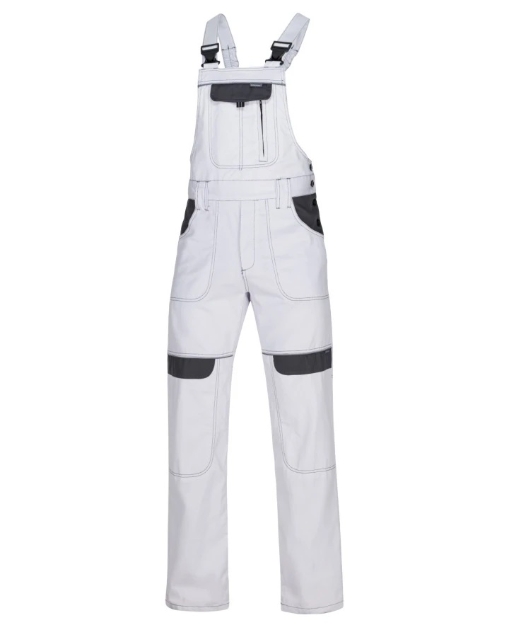Obrázek z ARDON®COOL TREND Pracovní kalhoty s laclem bílo-šedé zkrácené 