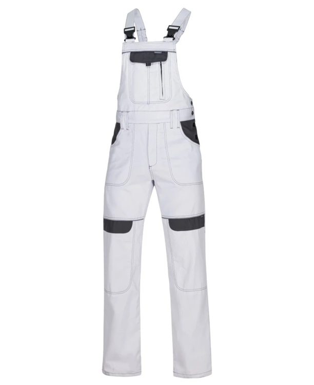 Obrázek z ARDON®COOL TREND Pracovní kalhoty s laclem bílo-šedé zkrácené 