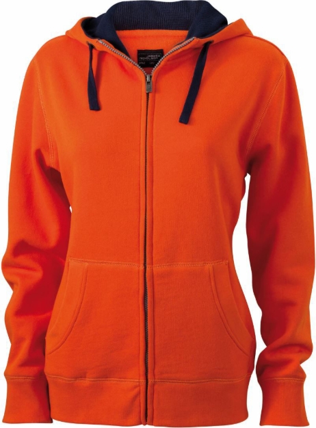 Obrázek z JN 962 Dámská mikina s kapucí dark orange/navy 