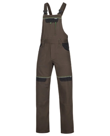 Obrázek ARDON®COOL TREND Pracovní kalhoty s laclem hnědé prodloužené