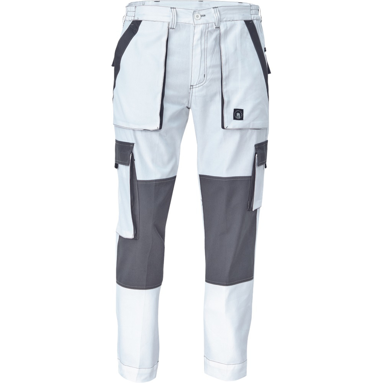 Obrázek z Cerva MAX SUMMER Pracovní kalhoty do pasu bílo / šedé 