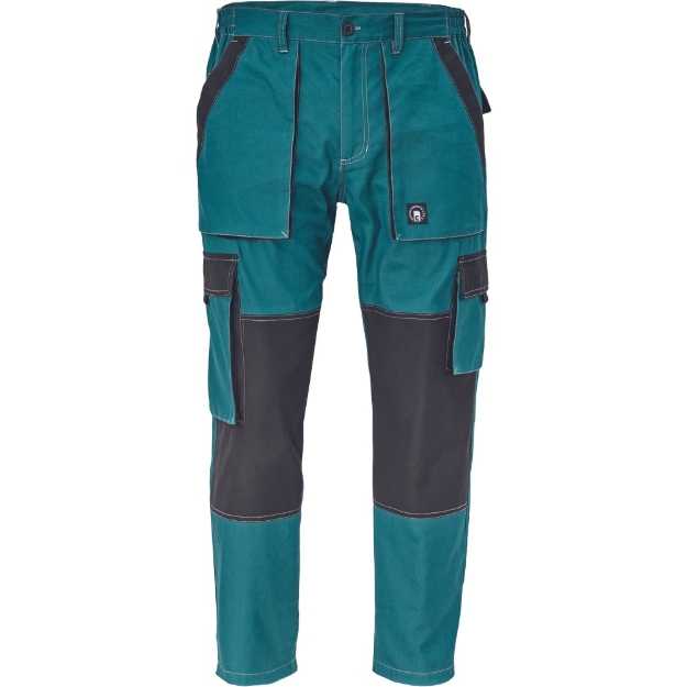 Obrázek z Cerva MAX SUMMER Pracovní kalhoty do pasu zeleno / černá 