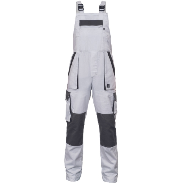 Obrázek z Cerva MAX SUMMER Pracovní kalhoty s laclem bílo / šedé 