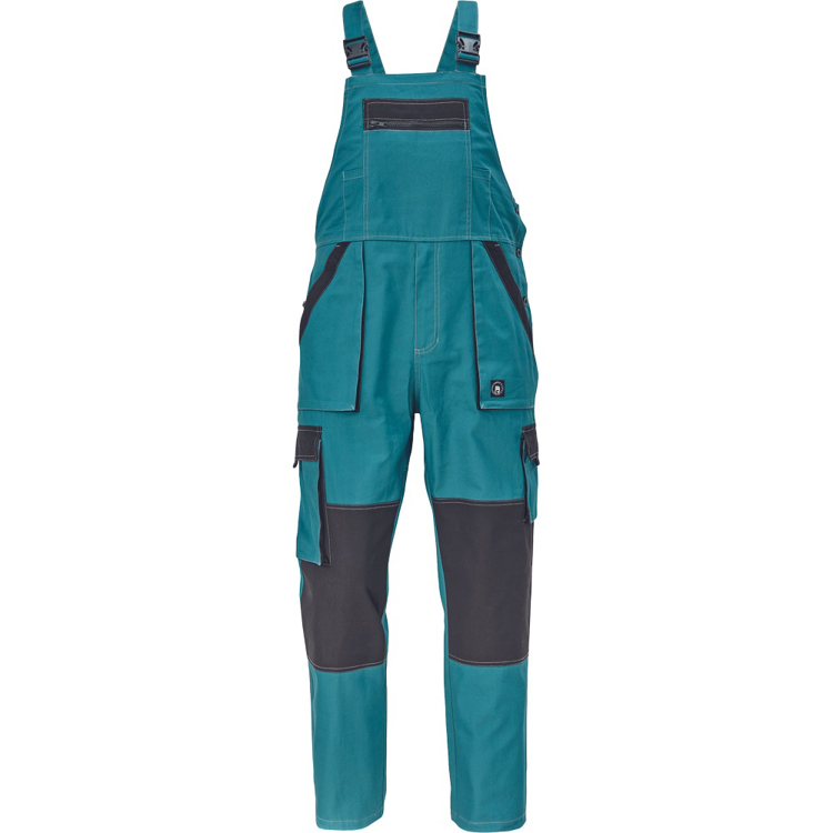 Obrázek z Cerva MAX SUMMER Pracovní kalhoty s laclem petrolejová / černá 