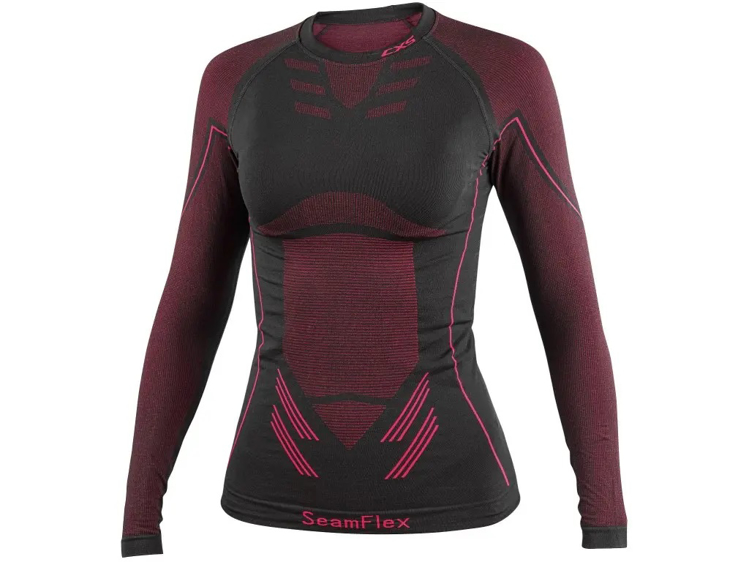Obrázek z CXS SeamFlex Dámské funkční tričko s dlouhým rukávem černo-růžové 