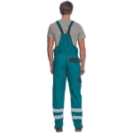 Obrázek z Cerva MAX NEO REFLEX Pracovní kalhoty s laclem zeleno / černé 