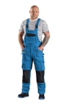Obrázek z CXS STRETCH Pracovní kalhoty s laclem zkrácené středně modrá-černá 