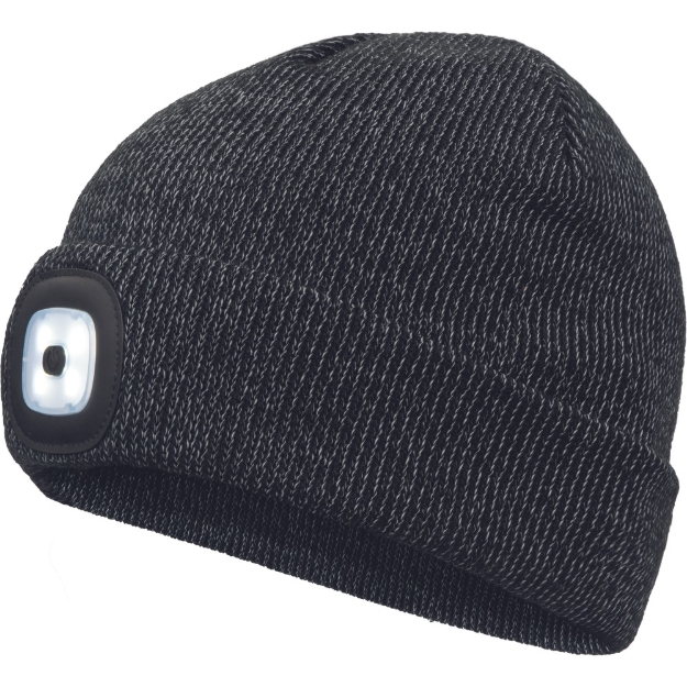 Obrázek z Cerva DEEL LED čepice s lampou reflexní černá 