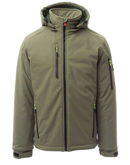 Obrázek z Payper CREEK PAD Pracovní pánská softshellová bunda zimní vojenská zelená 