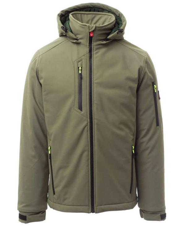 Obrázek z Payper CREEK PAD Pracovní pánská softshellová bunda zimní vojenská zelená 