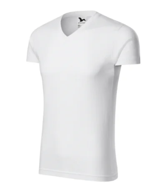 Obrázek z MALFINI 146 Slim Fit V-neck Tričko pánské 