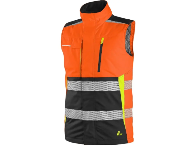 Obrázek z CXS BENSON Výstražná zateplená vesta oranžovo-černá 