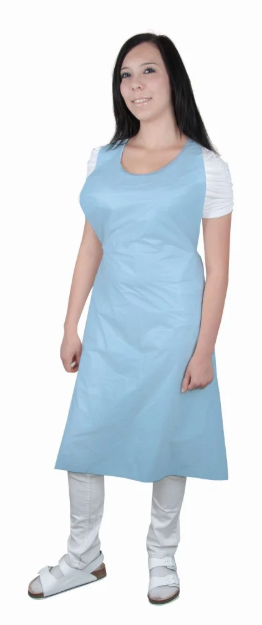 Obrázek z Jednorázová PE zástěra ARDON®LAURA vel. uni - modrá, (balení: 100 ks) 