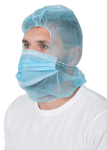 Obrázek z Jednorázová PP kukla s rouškou ARDON®Astro-cap (50ks) modrá W W 