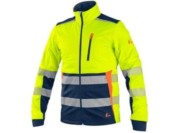 Obrázek z Bunda CXS BENSON, výstražná, softshell, pánská, žluto-modrá 