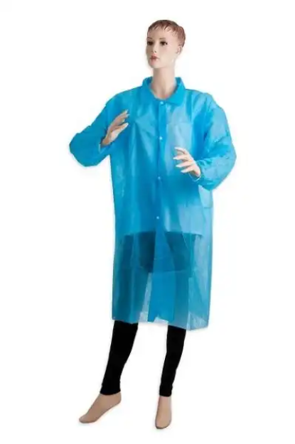 Obrázek z PD-PLAST / Jednorázový plášť se zapínáním na druky modrý 