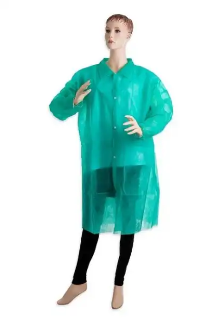 Obrázek z PD-PLAST / Jednorázový plášť se zapínáním na druky zelený 