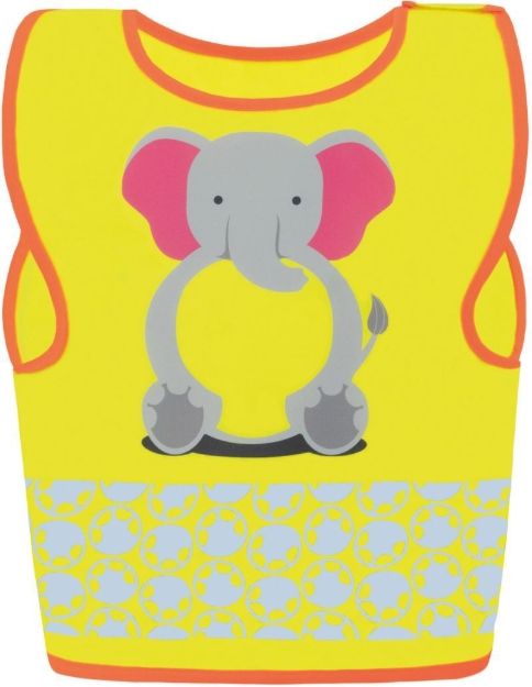 Obrázek z Korntex FUN Dětská bezpečnostní vesta hi vis yellow/​elephant 