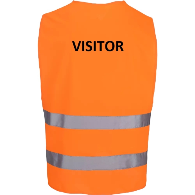 Obrázek z Reflexní vesta oranžová + LOGO: VISITOR 